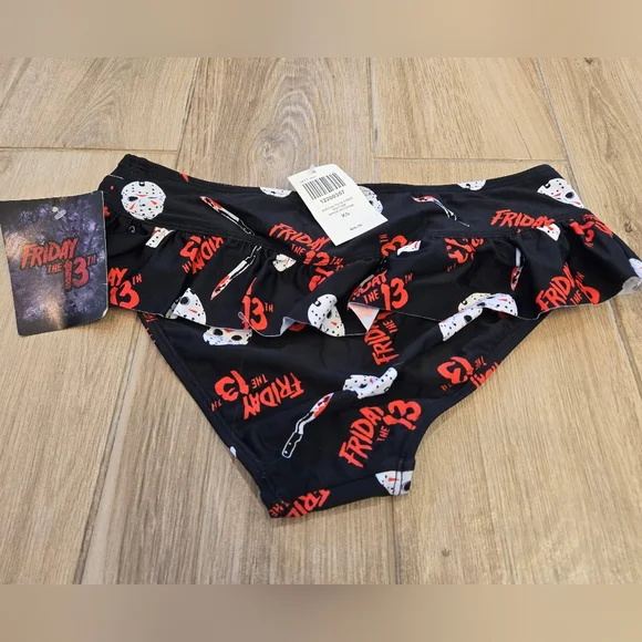 NWT Hot Topic Friday the 13th Swim Bottoms, XS - Picture 2 of 4